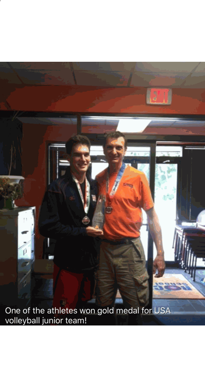 Dane LeClair and Mido with gold medals